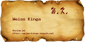 Weiss Kinga névjegykártya